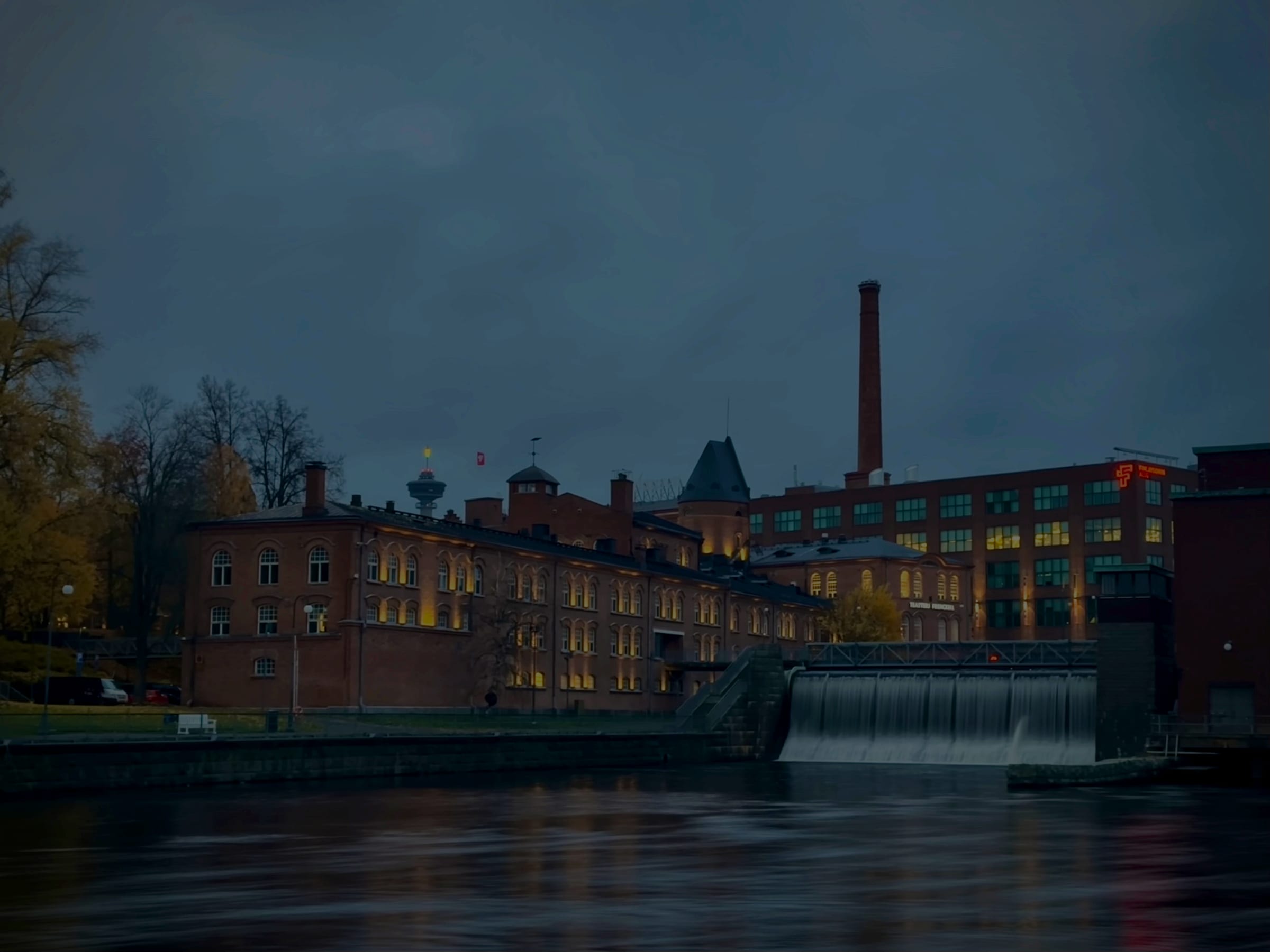 Tampere’s industrial riverside in the evening